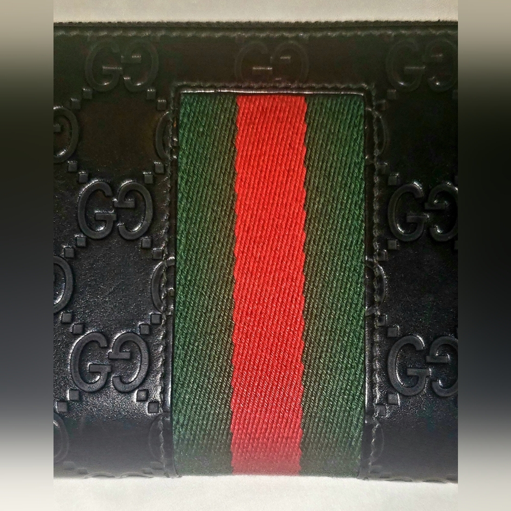 Gucci Black Guccissima Ziparound Leather Wallet - Picture 4 of 8